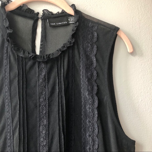 The Limited Tops - The Limited Black Lace Sheer Sleeveless Top Sz XL